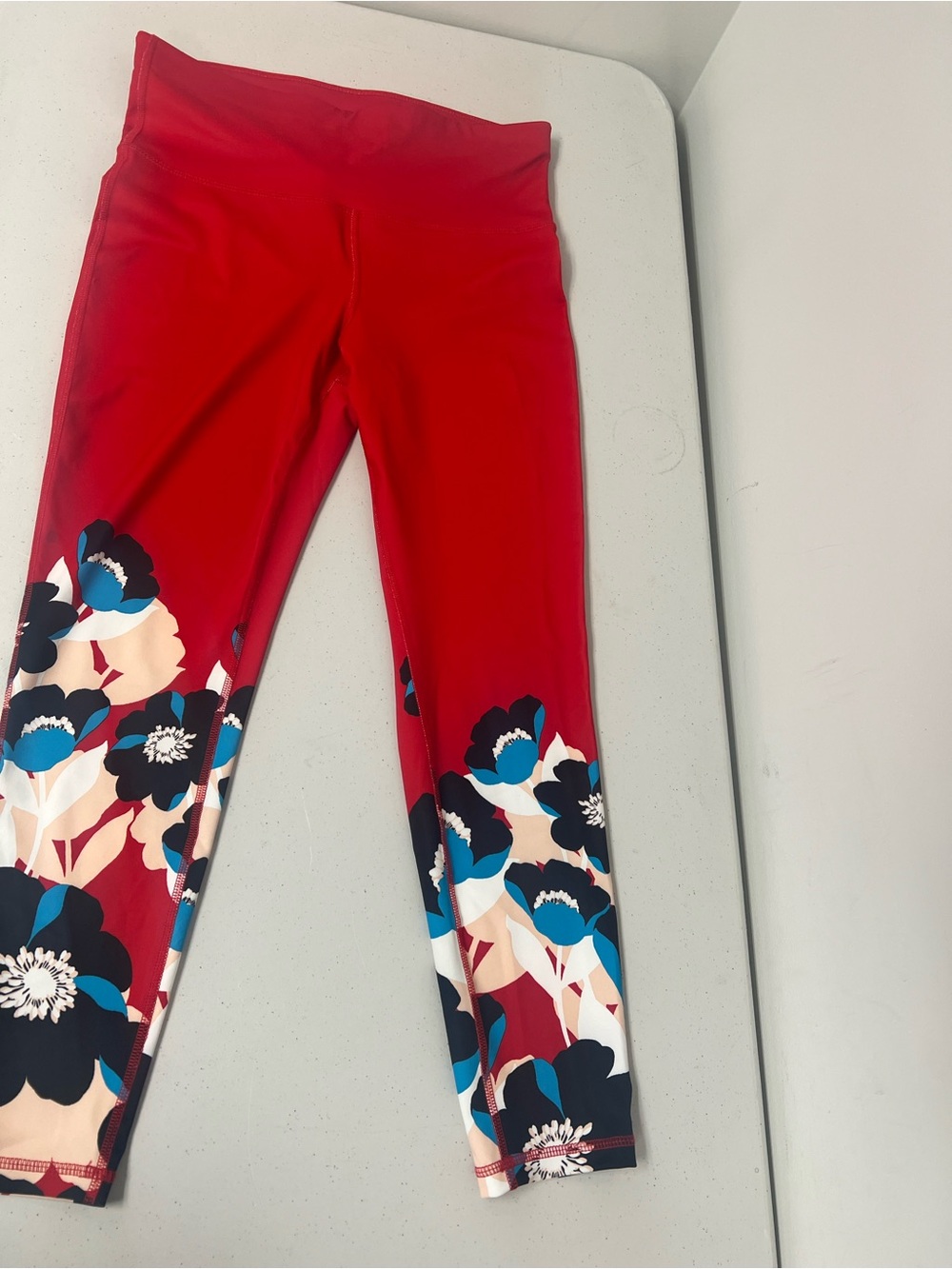 Xersion Red Floral-Accent Kids Leggings